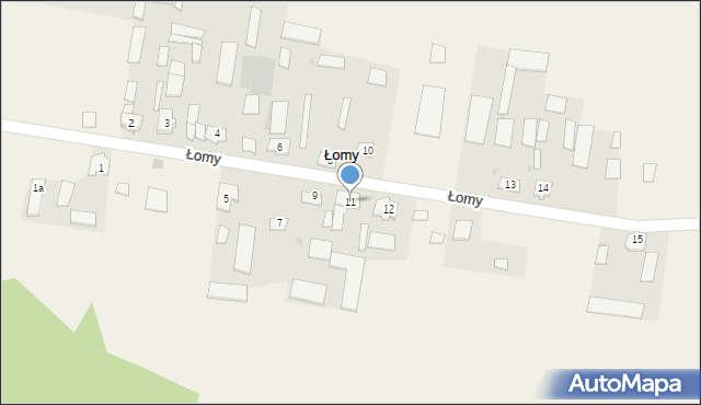 Łomy, Łomy, 11, mapa Łomy