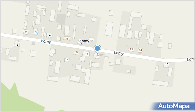 Łomy, Łomy, 12, mapa Łomy