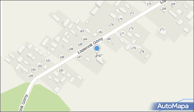Łopiennik Górny, Łopiennik Górny, 187A, mapa Łopiennik Górny