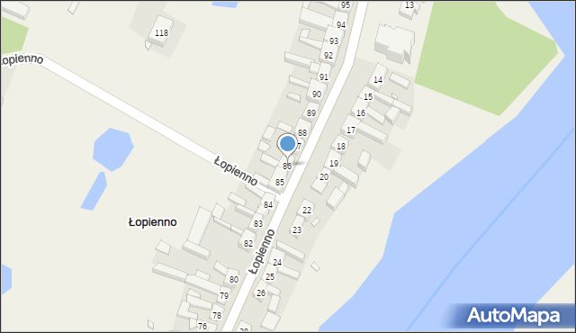 Łopienno, Łopienno, 86, mapa Łopienno