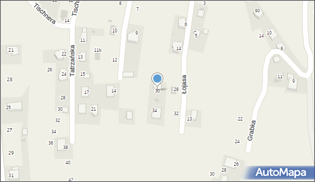 Łopuszna, Łojasa Ludwika, 30, mapa Łopuszna