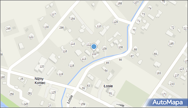 Łosie, Łosie, 111, mapa Łosie