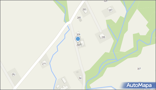 Łosie, Łosie, 293, mapa Łosie