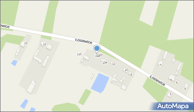 Łosiewice, Łosiewice, 11a, mapa Łosiewice