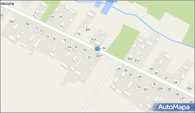 Łosiniec, Łosiniec, 83, mapa Łosiniec