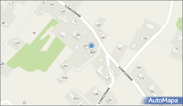 Łowczówek, Łowczówek, 283, mapa Łowczówek