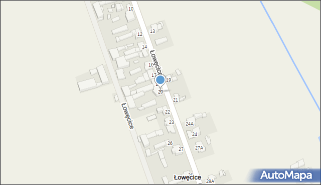 Łowęcice, Łowęcice, 20, mapa Łowęcice