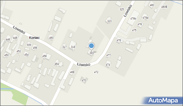 Łowisko, Łowisko, 321, mapa Łowisko