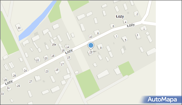 Łozy, Łozy, 13, mapa Łozy