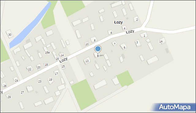 Łozy, Łozy, 9, mapa Łozy