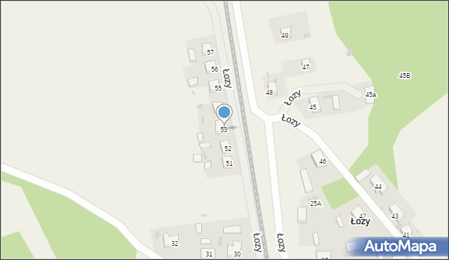 Łozy, Łozy, 53, mapa Łozy