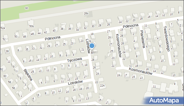 Lubartów, Lotników, 30, mapa Lubartów