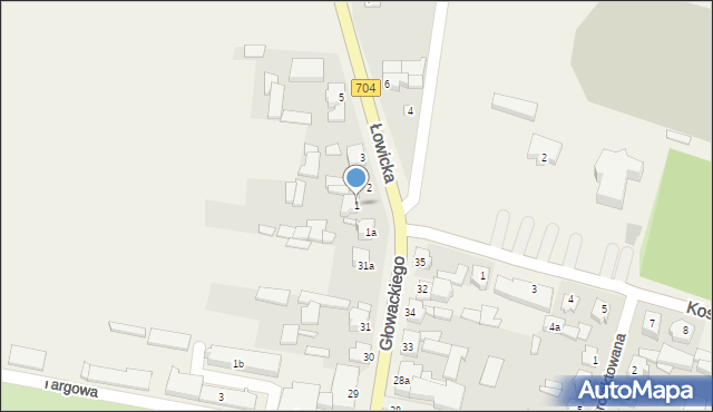 Łyszkowice, Łowicka, 1, mapa Łyszkowice