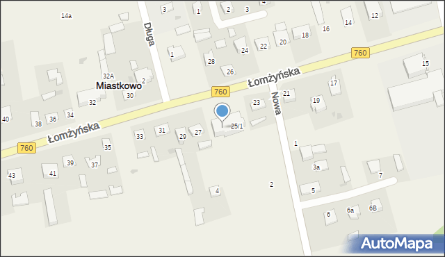 Miastkowo, Łomżyńska, 25/2, mapa Miastkowo