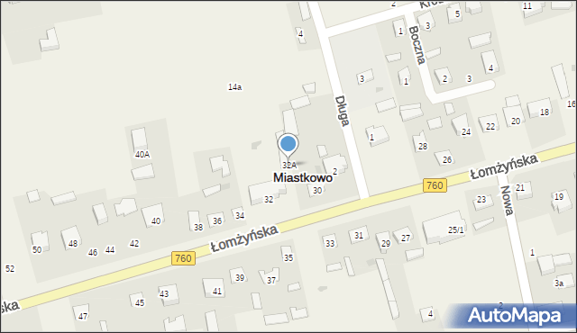 Miastkowo, Łomżyńska, 32A, mapa Miastkowo