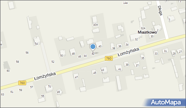 Miastkowo, Łomżyńska, 42, mapa Miastkowo