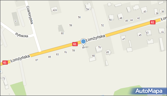 Miastkowo, Łomżyńska, 57, mapa Miastkowo