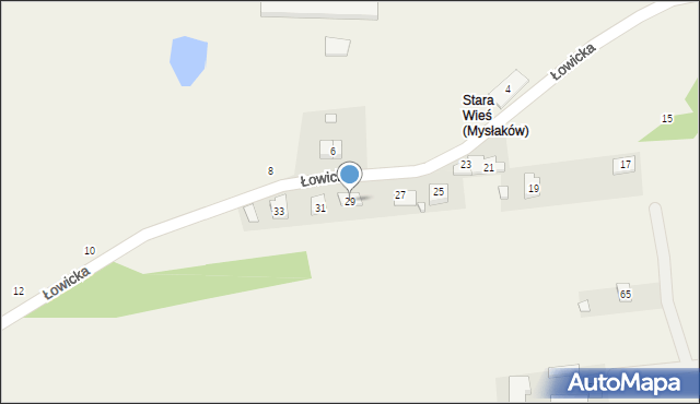 Mysłaków, Łowicka, 29, mapa Mysłaków