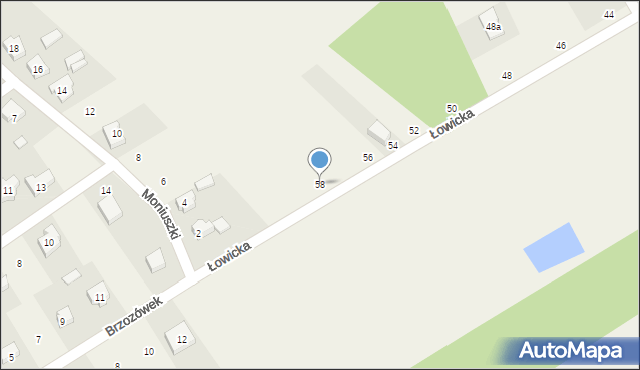 Mysłaków, Łowicka, 58, mapa Mysłaków