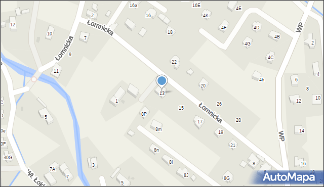 Mysłakowice, Łomnicka, 13, mapa Mysłakowice