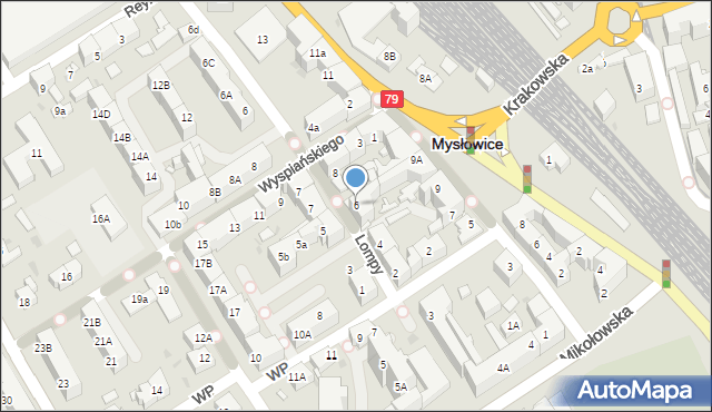 Mysłowice, Lompy Józefa, 6, mapa Mysłowice