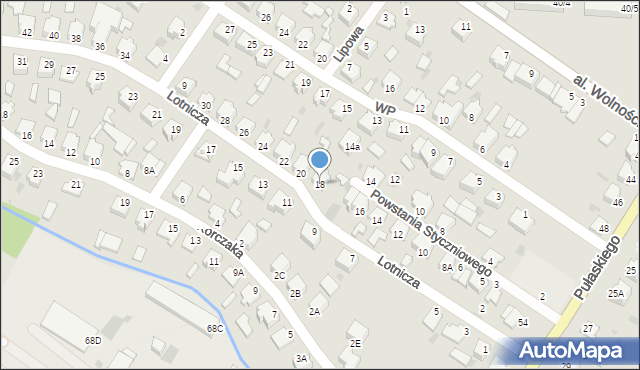 Myszków, Lotnicza, 18, mapa Myszków
