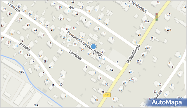 Myszków, Lotnicza, 6, mapa Myszków