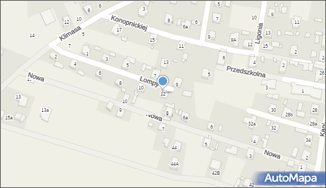 Nakło, Lompy Józefa, 12, mapa Nakło