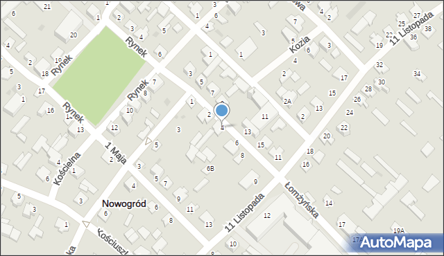 Nowogród, Łomżyńska, 4, mapa Nowogród