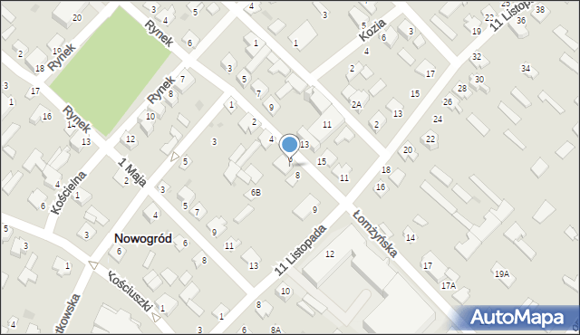 Nowogród, Łomżyńska, 6A, mapa Nowogród