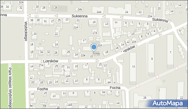 Nowy Dwór Mazowiecki, Lotników, 22h, mapa Nowy Dwór Mazowiecki