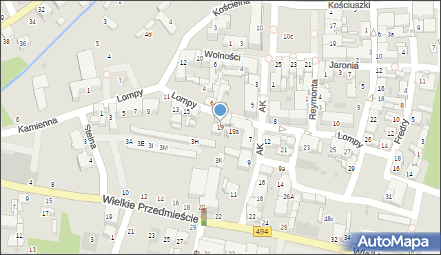 Olesno, Lompy Józefa, 19, mapa Olesno