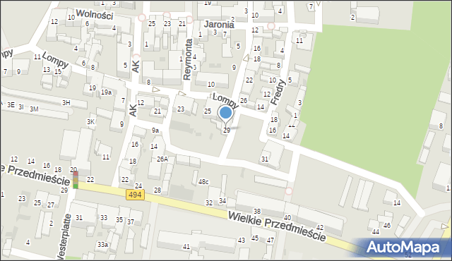 Olesno, Lompy Józefa, 29, mapa Olesno