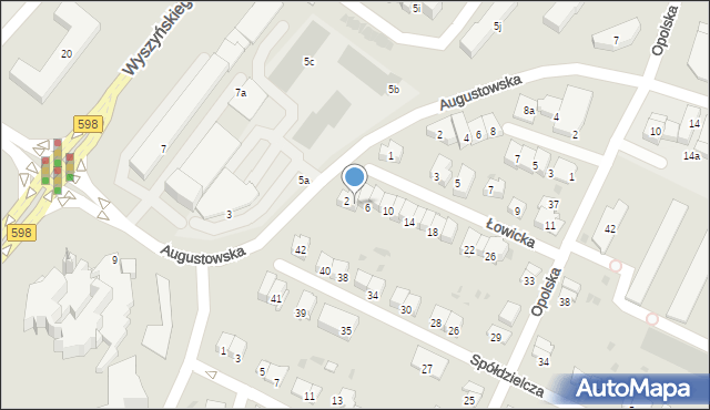 Olsztyn, Łowicka, 4, mapa Olsztyna