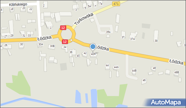 Opatówek, Łódzka, 42A, mapa Opatówek