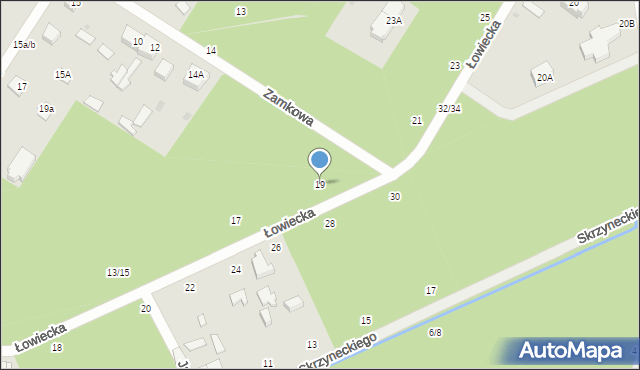 Otwock, Łowiecka, 19, mapa Otwock