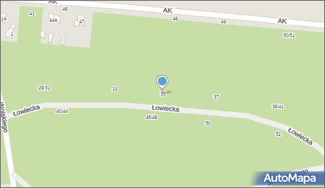Otwock, Łowiecka, 35, mapa Otwock