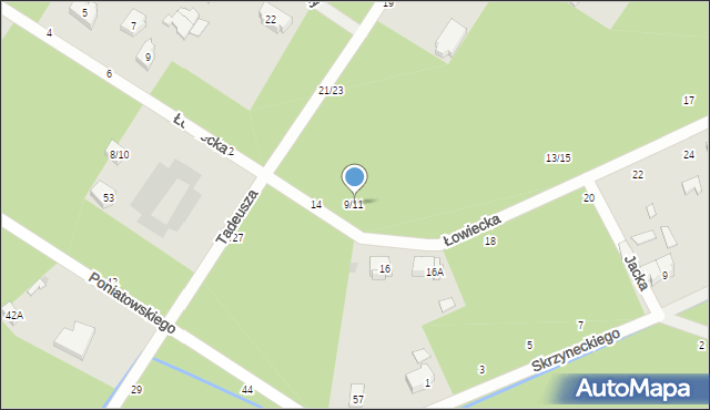 Otwock, Łowiecka, 9/11, mapa Otwock