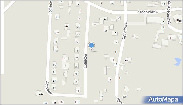 Parzęczew, Lotników, 6a, mapa Parzęczew