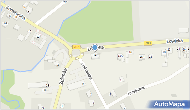 Piątek, Łowicka, 14, mapa Piątek