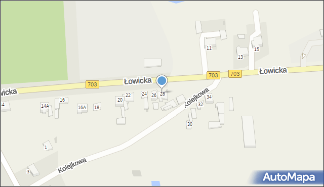 Piątek, Łowicka, 28, mapa Piątek