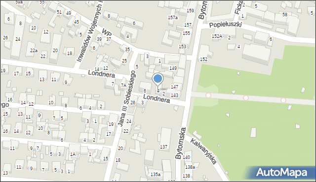 Piekary Śląskie, Londnera Henryka, 4, mapa Piekary Śląskie