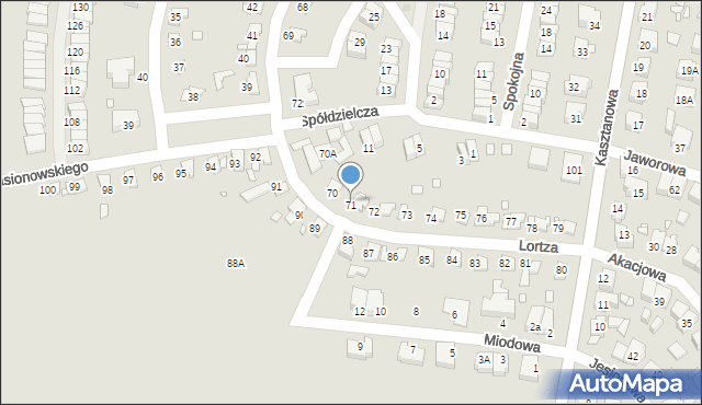 Piekary Śląskie, Lortza Jana, 71, mapa Piekary Śląskie