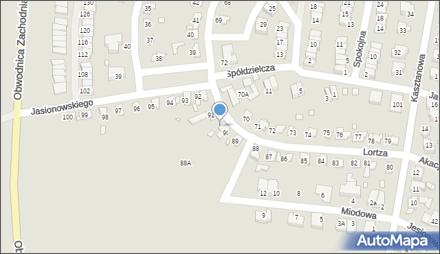 Piekary Śląskie, Lortza Jana, 90A, mapa Piekary Śląskie