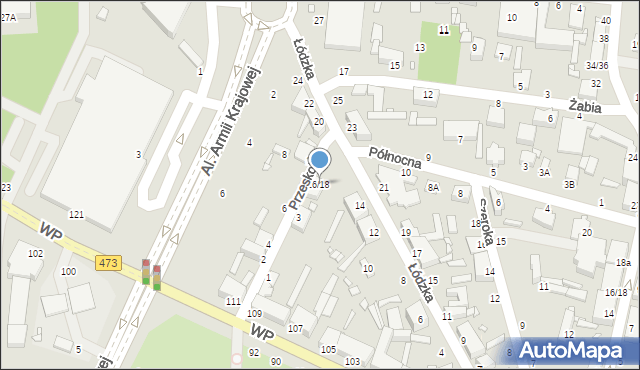 Piotrków Trybunalski, Łódzka, 16/18, mapa Piotrków Trybunalski