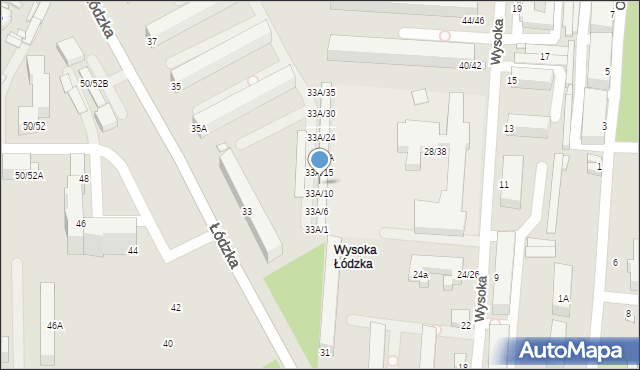 Piotrków Trybunalski, Łódzka, 33A/12, mapa Piotrków Trybunalski