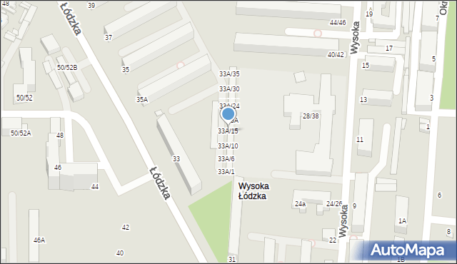 Piotrków Trybunalski, Łódzka, 33A/15, mapa Piotrków Trybunalski