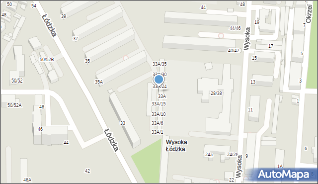 Piotrków Trybunalski, Łódzka, 33A/21, mapa Piotrków Trybunalski