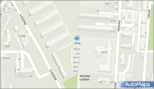 Piotrków Trybunalski, Łódzka, 33A/29, mapa Piotrków Trybunalski