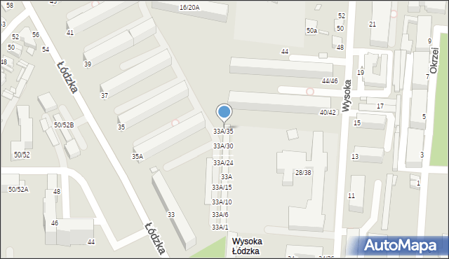 Piotrków Trybunalski, Łódzka, 33A/36, mapa Piotrków Trybunalski